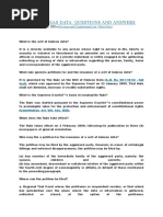 Writ of Habeas Data: Questions and Answers: By: - February 2, 2008 in