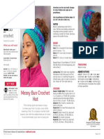 LW5603 Messy Bun Crochet Hat Free Pattern