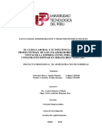 Influencia del clima laboral en la productividad de ventas de Entel Perú