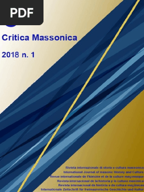 Critica Massonica N 1 Gen 2018 In Pubblicazione