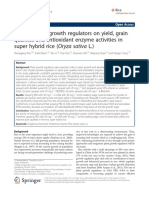 Roles of plant growth regulators on yield, grain qualities and antioxidant enzyme activities in super hybrid rice (Oryza sativa L.)