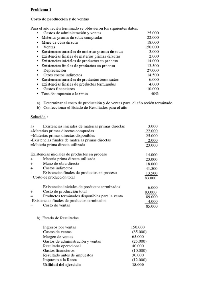 Costos | PDF | Estado de resultados | Negocios económicos
