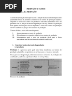 Produção e Custos
