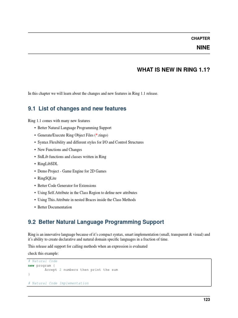 Ring 1.1: New Features & Updates | PDF | Programming Language | Class ...