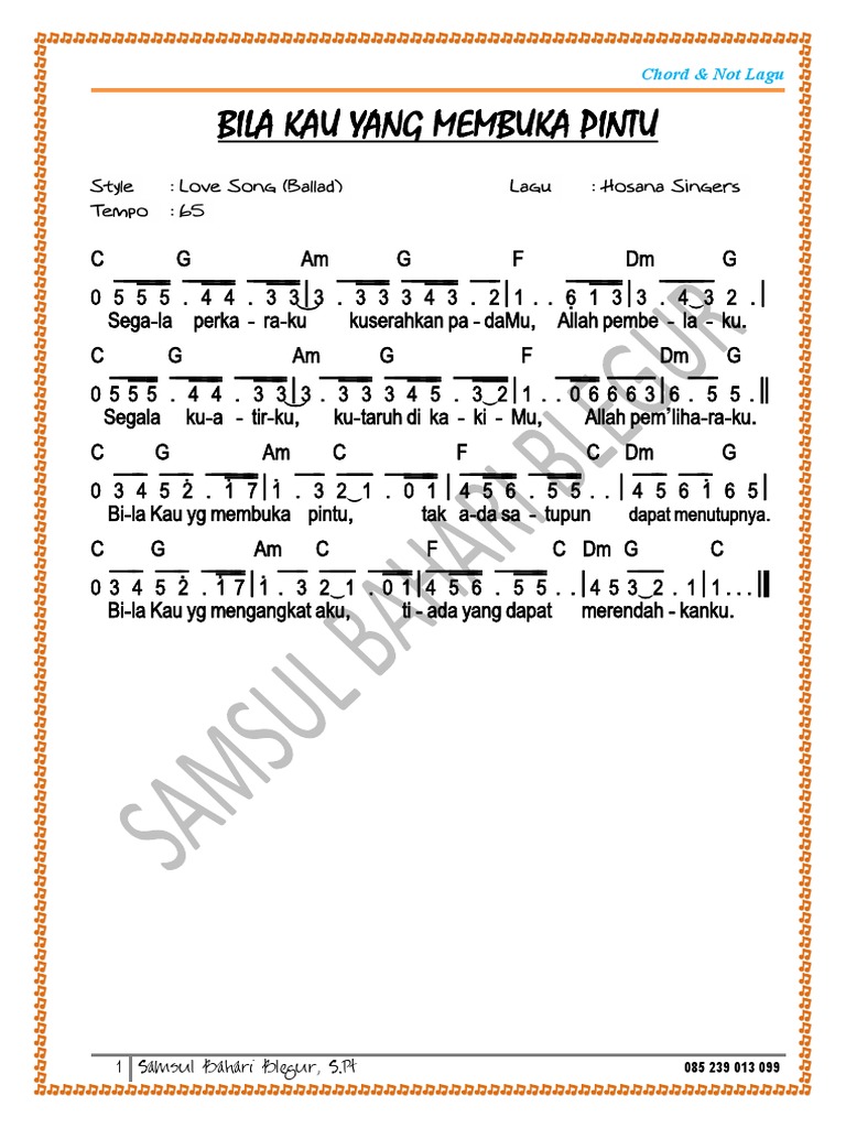 Bila Kau Yang Membuka Pintu Pdf