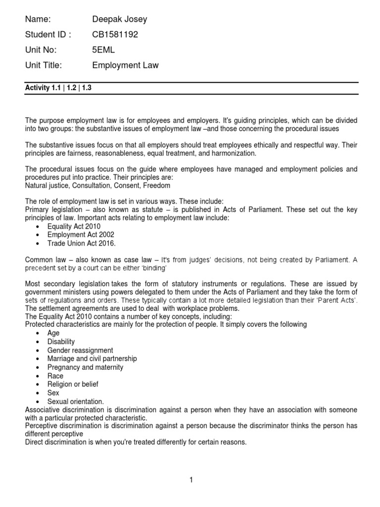 Understanding Employment Law Basics | PDF | Employment | Labour Law