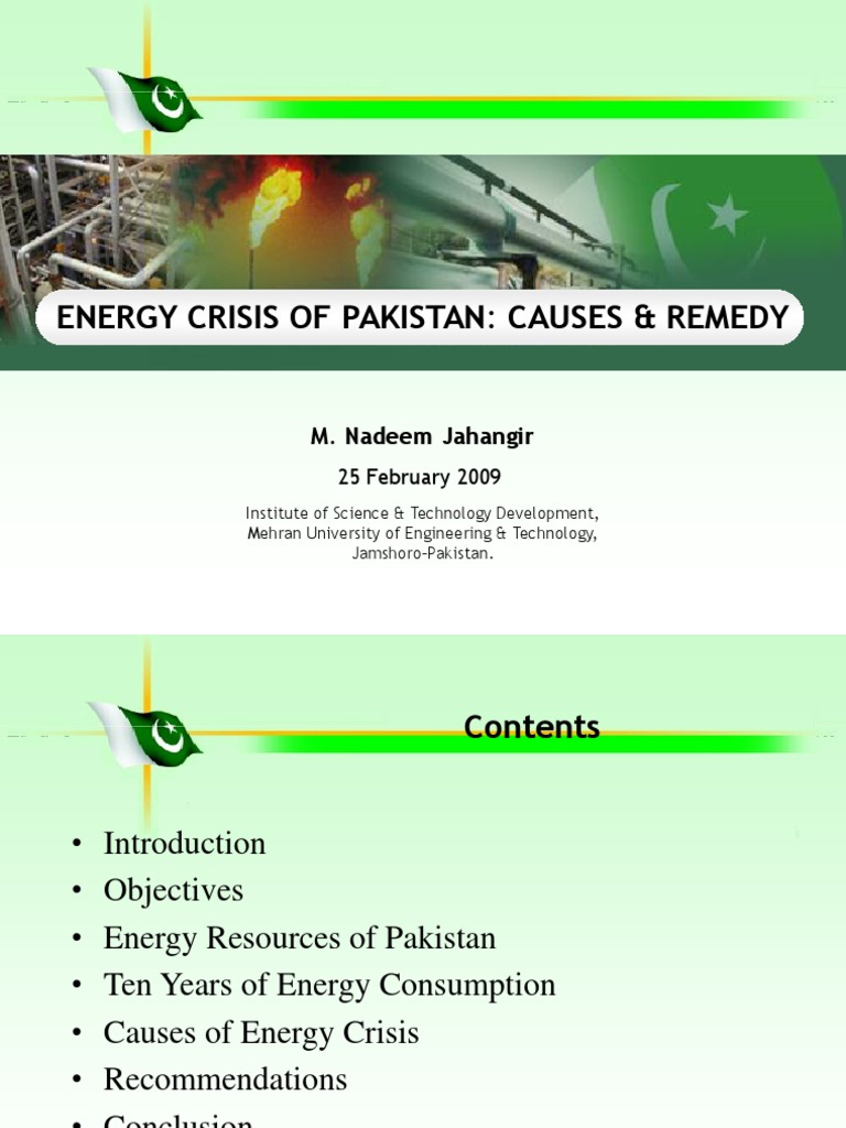 Energy Crisis of Pakistan Causes & Remedy | PDF | World Energy ...