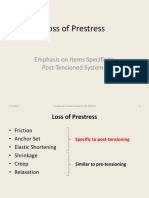 Loss of Prestress in Post-Tensioned Systems