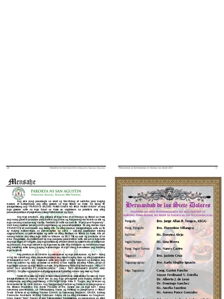 2017 ST Augustine Holy Week Program | PDF