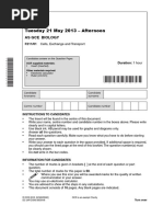 Tuesday 21 May 2013 - Afternoon: As Gce Biology
