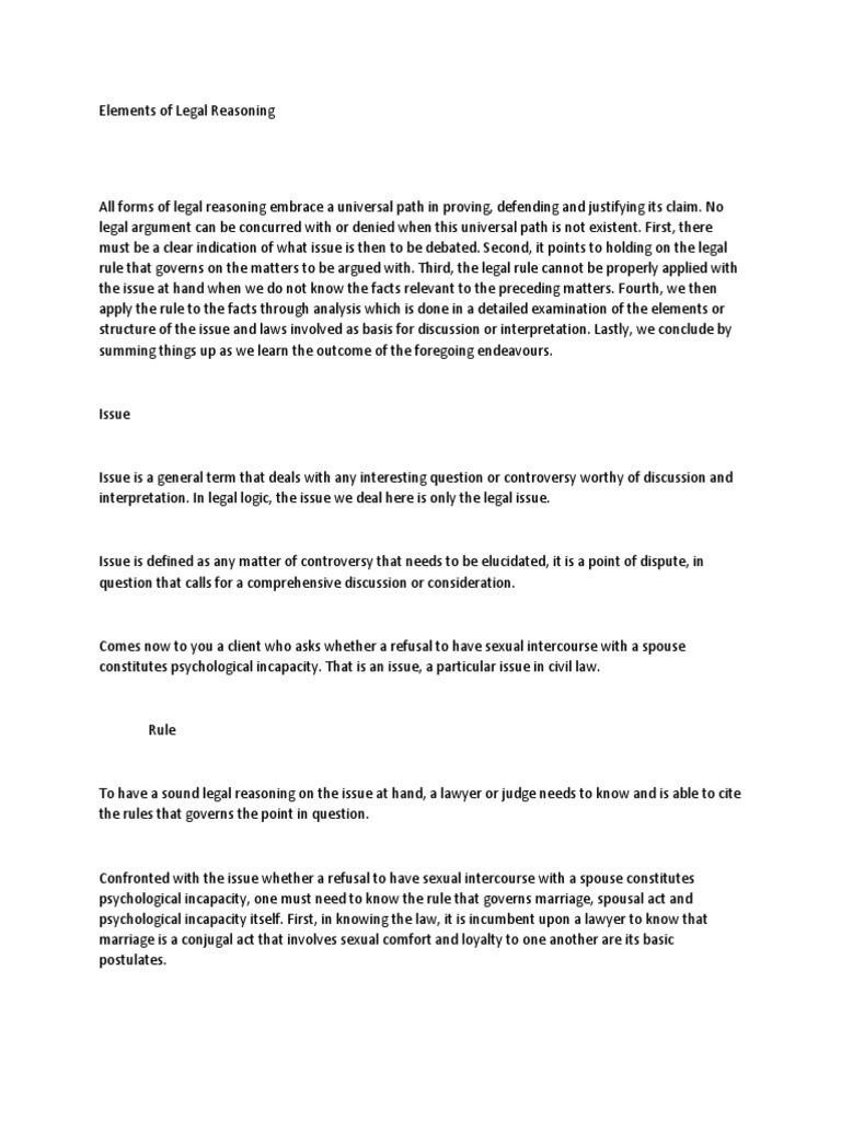 Elements of Legal Reasoning