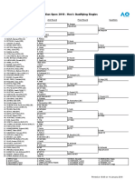Australian Open 2018 - Men's Qualifying Singles: 1st Round 2nd Round Final Round Qualifiers