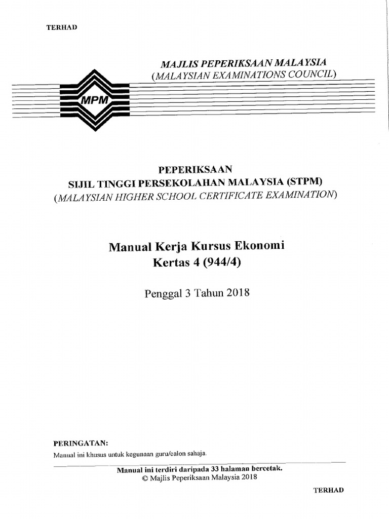 Manual Kerja Kursus Ekonomi  PDF