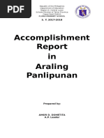 A.P Accomplishment Report in A.P.