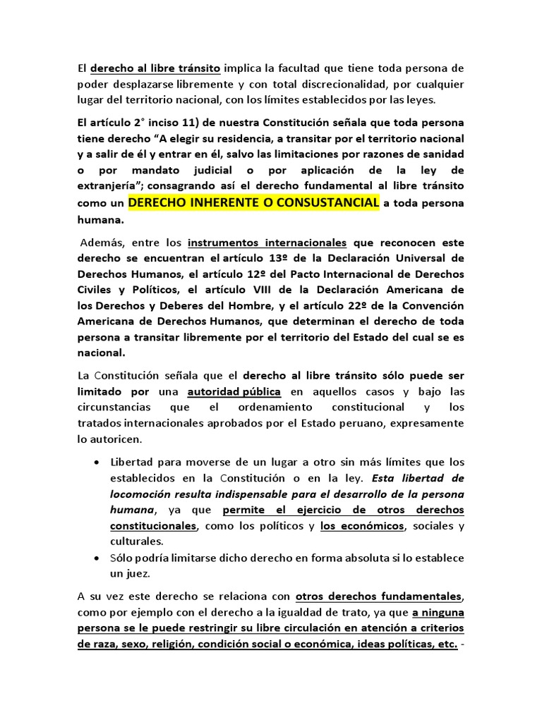 PDF Libre Transito | PDF | Derecho Constitucional | Bienes