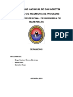 Universidad Nacional de San Agustín Facultad de Ingenieria de Procesos Escuela Profesional de Ingenieria de Materiales