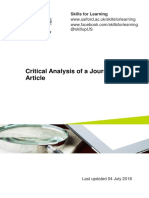 Critical Analysis Journal Article