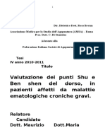 Valutazione Dei Punti Shu e Ben Shen Del Dorso in Pazienti Affetti Da Malattie Ematologiche Croniche Gravi Mariadele Cappucci 2011