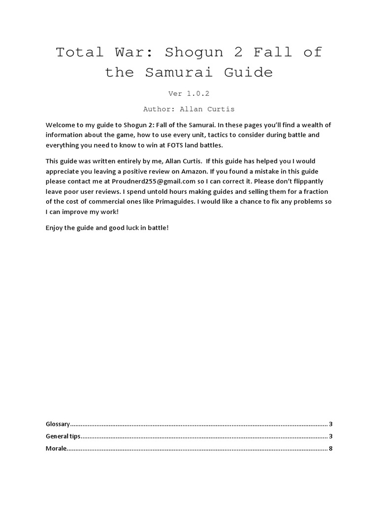 Shogun 2 FOTS Guide 1.0.2 | PDF | Infantry | Wars & Military