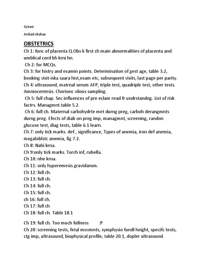 Arshad Chohan Obstetrics Book Pdf