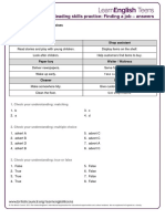 Reading Skills Practice: Finding A Job - Answers: - Exercises