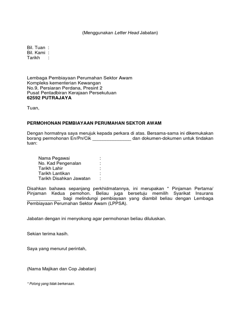 Surat Iringan Ketua Jabatan