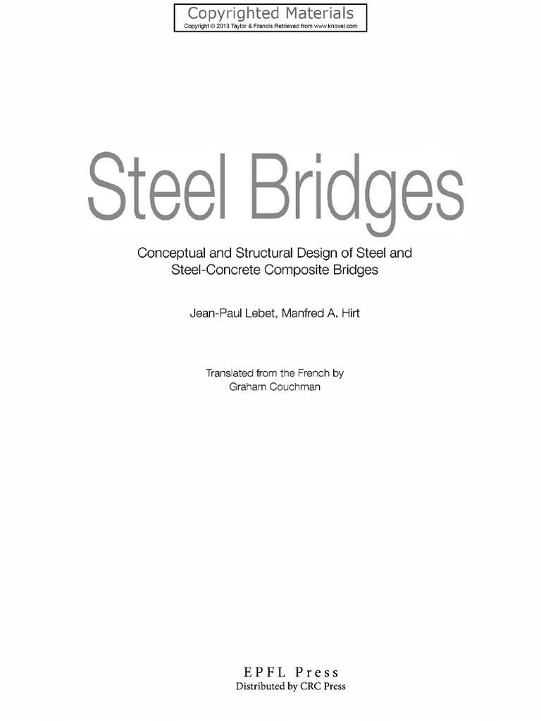 Steel Bridges Conceptual and Structural Design of Steel and Steel ...