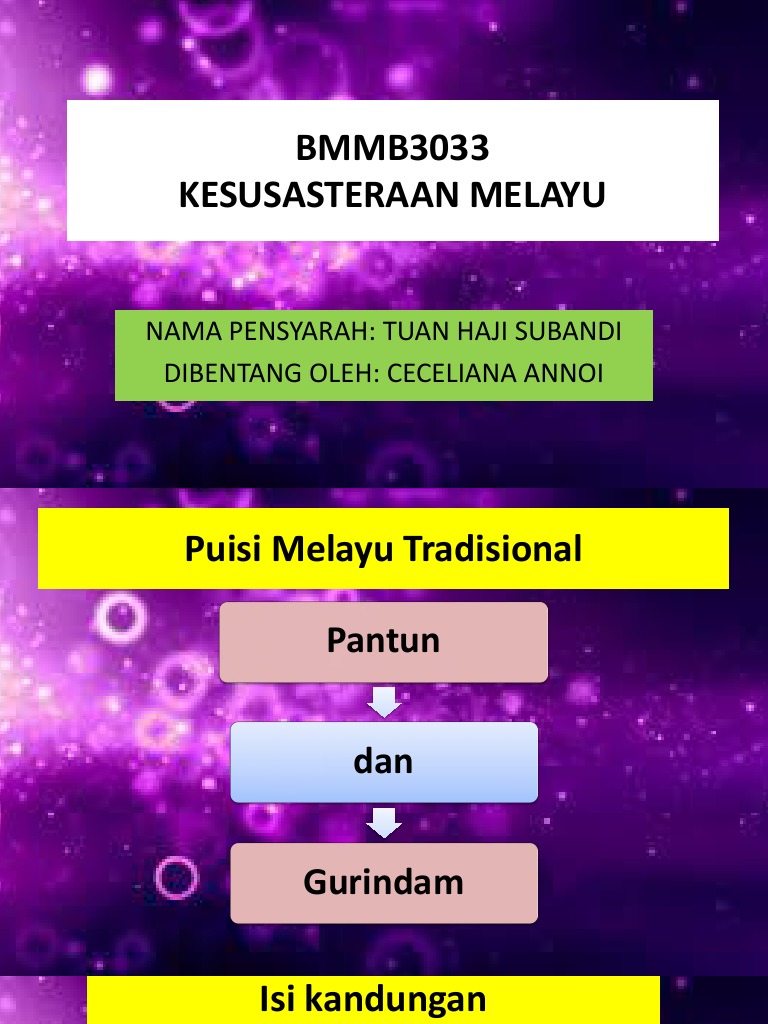 Minggu 2 Puisi Melayu Tradisional
