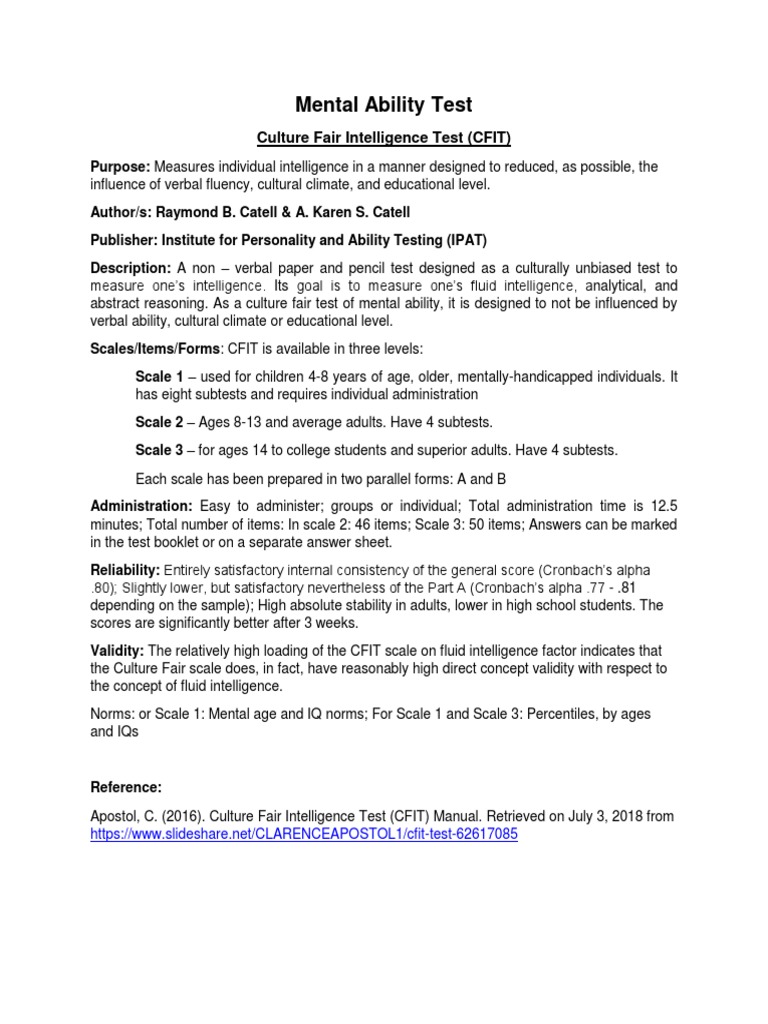 Psychological Tests Pdf Intelligence Quotient Data Collection