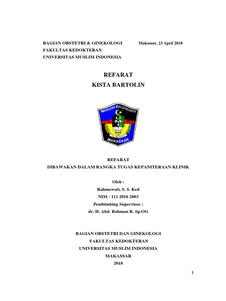 Kista Kelenjar Bartholini