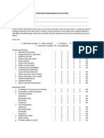 Supervisee Performance Evaluation