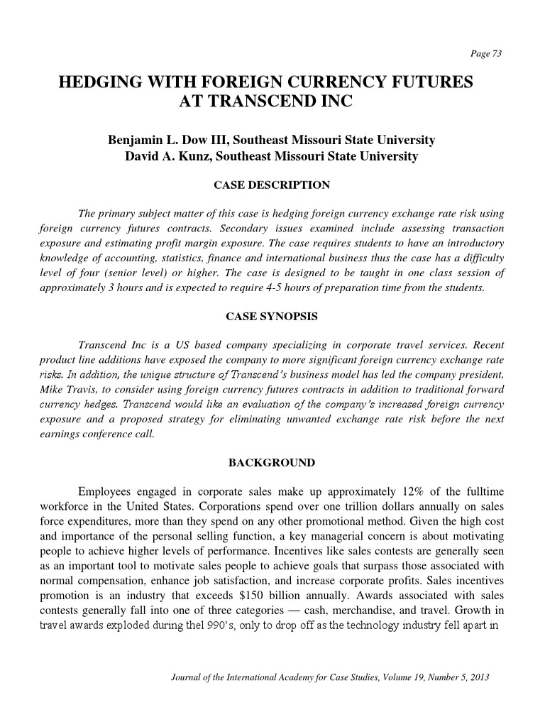Foreign Currency Futures Example