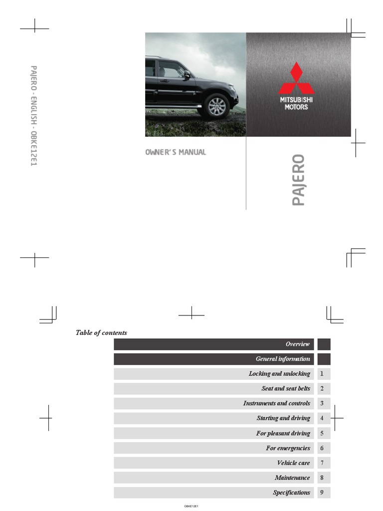 PAJERO 2014 USER MANUAL PDF visual data 2