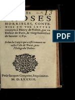 1589-Les Choses Horribles Contenues en Une Lettre Enuoyee À Henry de Valois Par Un Enfant de Paris