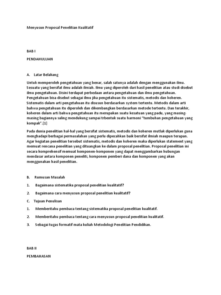 Menyusun Proposal Penelitian Kualitatif