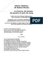 Olivier Mathieu, Dit Robert Pioche, Un Peu d'Encre, De Larmes, De Poudre Et Puis de Sang