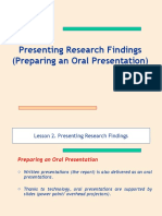 Presenting Research Findings (Preparing An Oral Presentation)