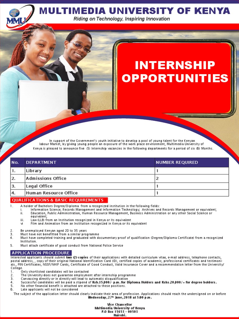 Internship Advert - Edited PDF | PDF | Academic Degree | Kenya