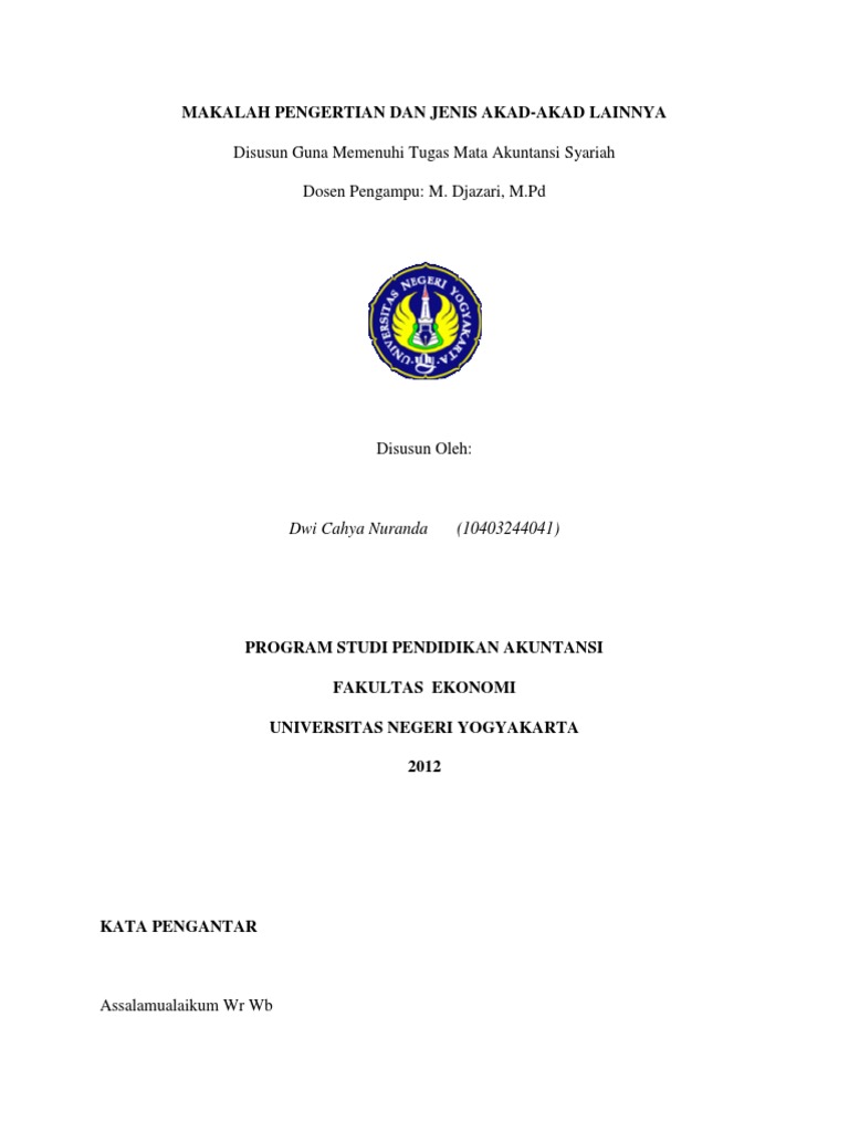 Makalah Pengertian Dan Jenis Akad