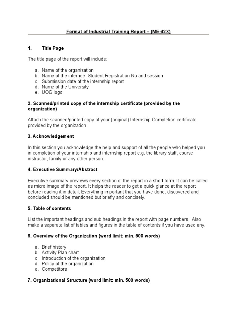 How To Write Industrial Training Report