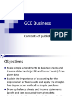 GCE Business A2 Contents of Published Accounts
