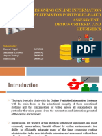 Designing Online Information Systems For Portfolio Based Assessment-Design Criteria and Heuristics