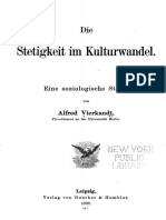 Alfred Vierkandt, Die Stetigkeit Im Kulturwandel