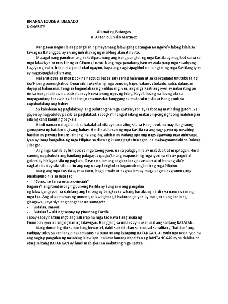 Alamat NG Batangas | PDF