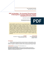 PME Learning Model: The Conceptual Theoretical Study of Metacognition Learning in Mathematics Problem Solving Based On Constructivism