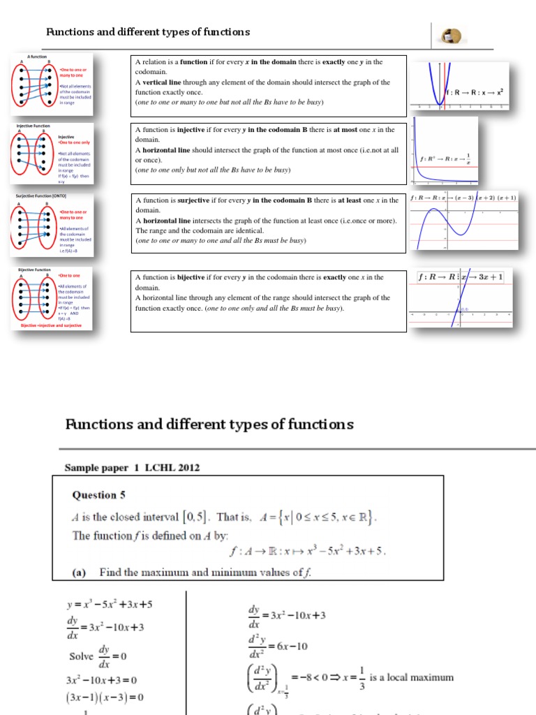 Functions and Different Types of Functions | PDF | Function ...