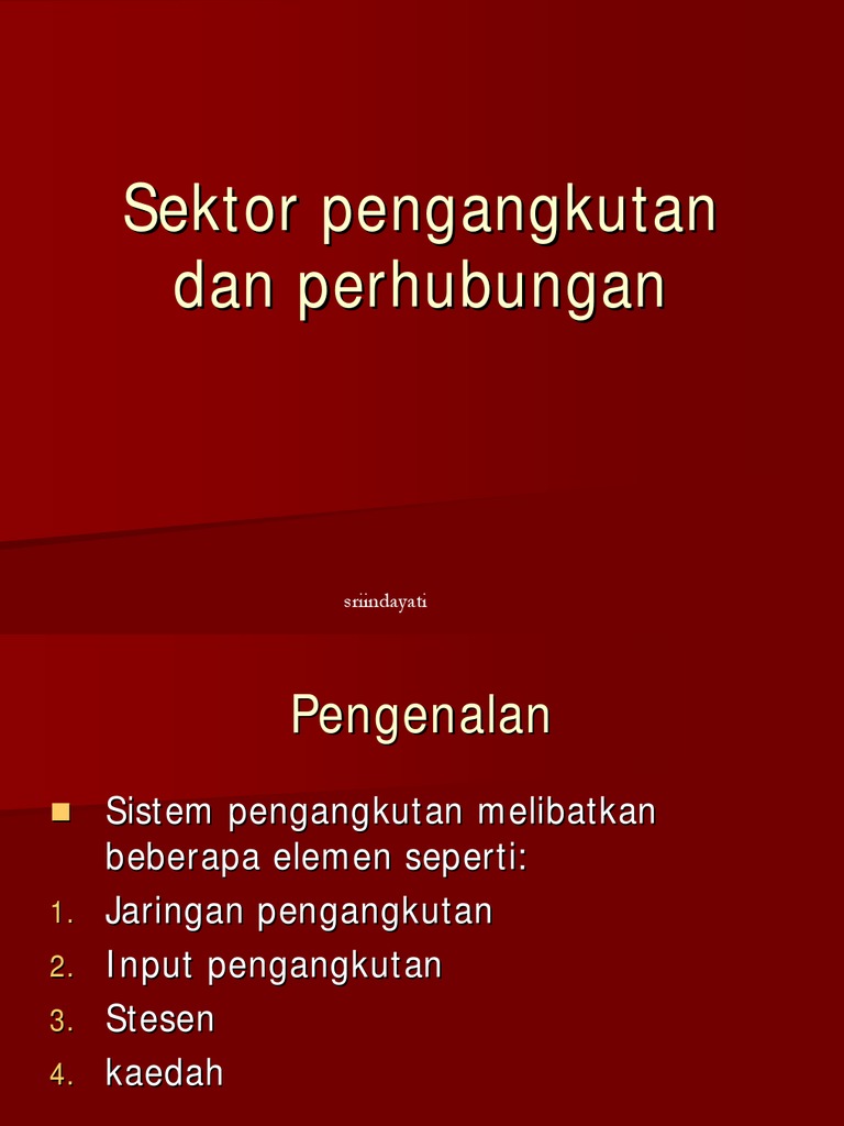 Sektor Pengangkutan Dan Perhubungan Pdf