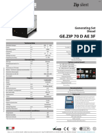 Ge - Zip 70 D Ae 3F: Generating Set Diesel