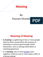 Meeting: By: Poonam Shrestha