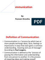 Communication: By: Poonam Shrestha